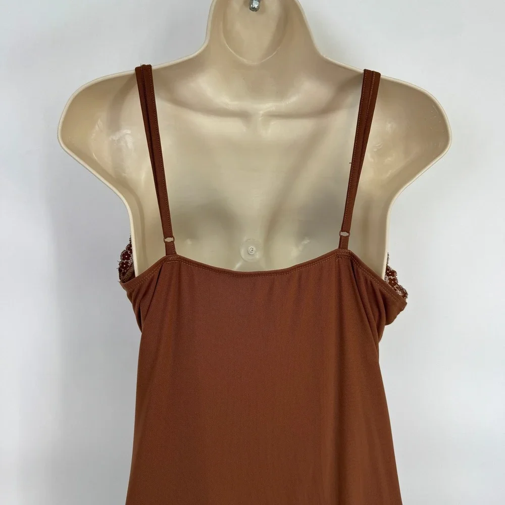 Shein Asymmetrical Fairy Dress Womens Large Brown Ruffle Layered Lace Trim